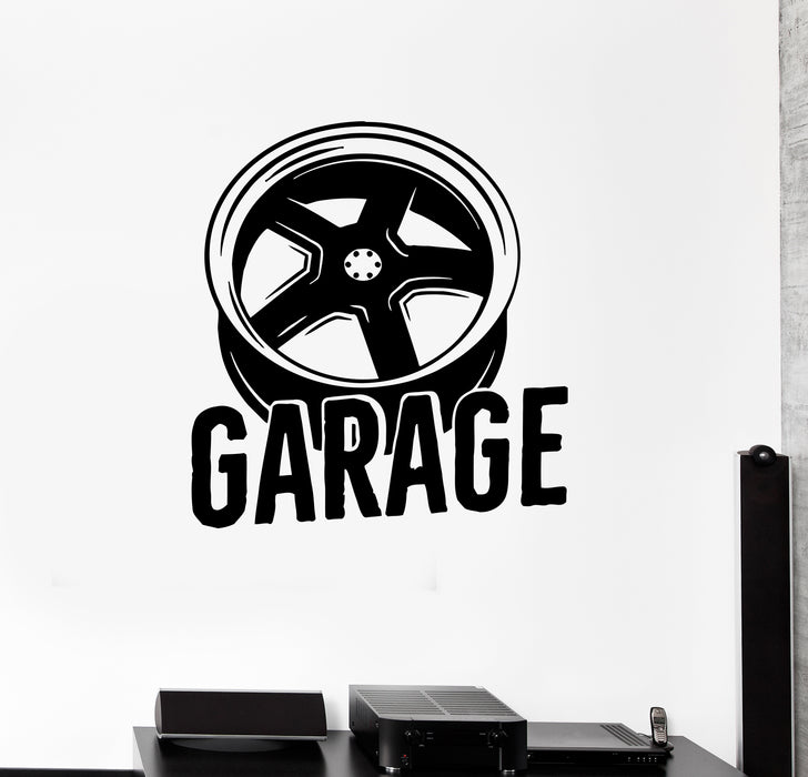 Wall Decal Garage Wheel Car Vehicle Service Decor Vinyl Sticker (ed1401)