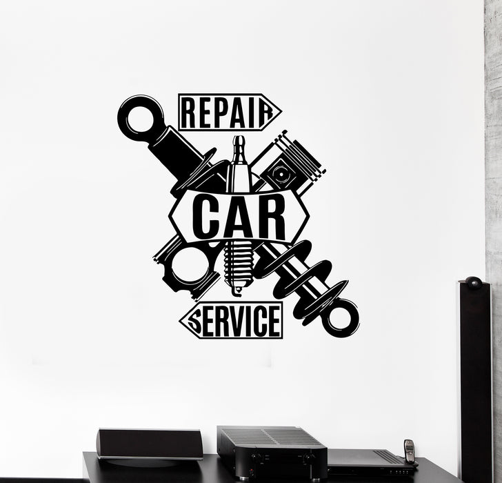 Wall Decal Garage Car Repair Service Decor Details Vinyl Sticker (ed1402)