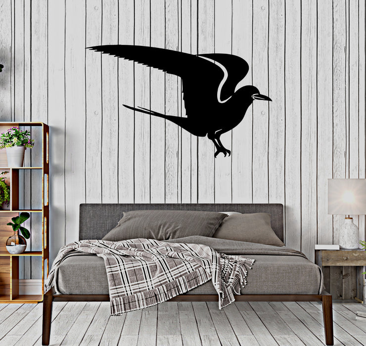 Wall Decal Raven Bird Black Silhouette Shadow Vinyl Sticker (ed1406)