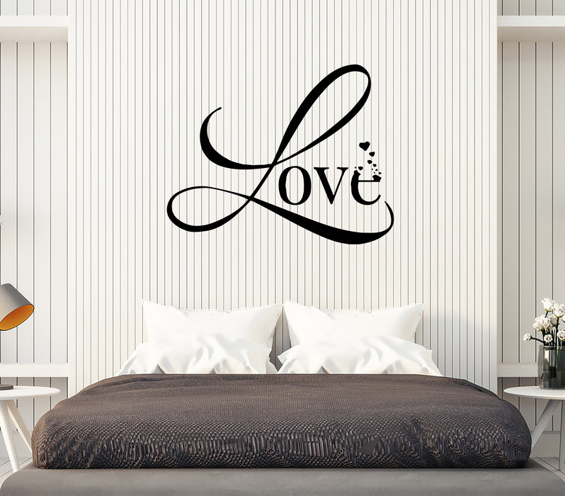 Wall Decal Words Phrase Heart Love Inscription Romance Vinyl Sticker (ed1409)