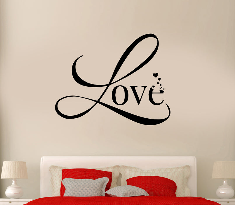 Wall Decal Words Phrase Heart Love Inscription Romance Vinyl Sticker (ed1409)