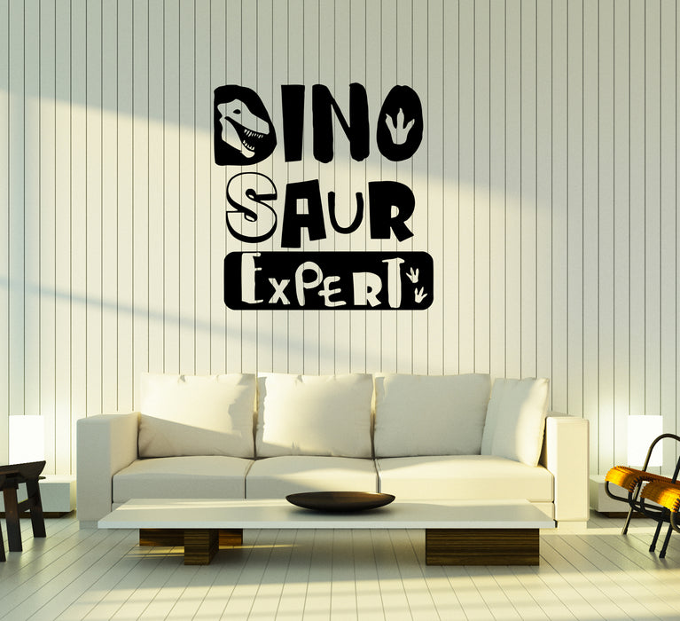 Wall Decal Dinosaur Expert Inscription Words Reptile Vinyl Sticker (ed1422)