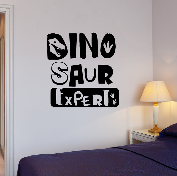 Wall Decal Dinosaur Expert Inscription Words Reptile Vinyl Sticker (ed1422)