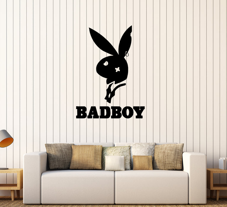 Wall Decal Badboy Rabbit Word Animal Symbol Vinyl Sticker (ed1426)