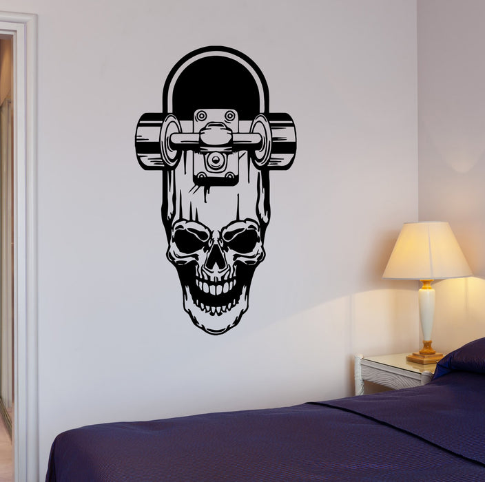 Wall Decal Skull Skateboard Sport Extreme Skate Vinyl Sticker (ed1429)