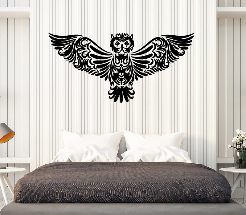 Wall Decal Owl Pattern Bird Animal Flying Wings Vinyl Sticker (ed1438)