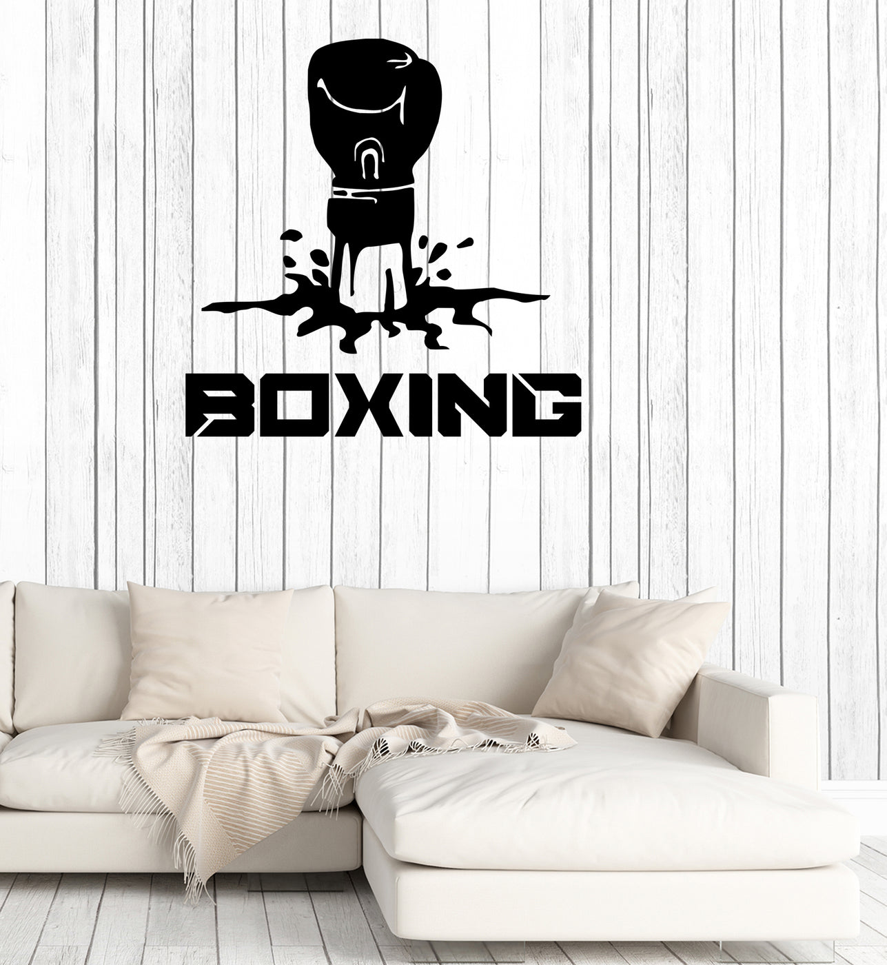 Wall Decal Boxing Glove Punch Fist Sport Fight Vinyl Sticker (ed1444 ...