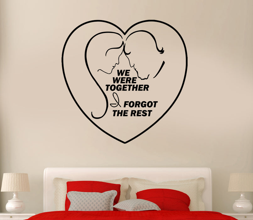 Wall Decal We Were Together Words Heart Couple Love Romance Vinyl Sticker (ed1447)
