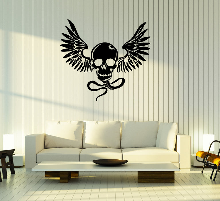 Wall Decal Skull Skeleton Wings Snake Monster Bones Vinyl Sticker (ed1454)