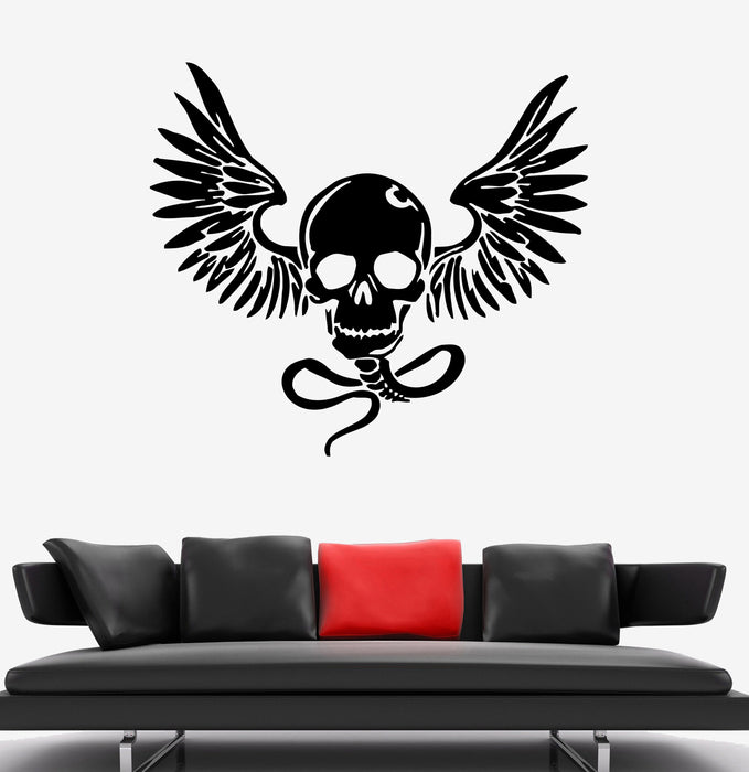 Wall Decal Skull Skeleton Wings Snake Monster Bones Vinyl Sticker (ed1454)