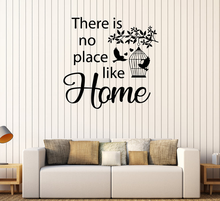 Wall Decal Quote Words Home Birds Romance Love Heart Vinyl Sticker (ed1472)