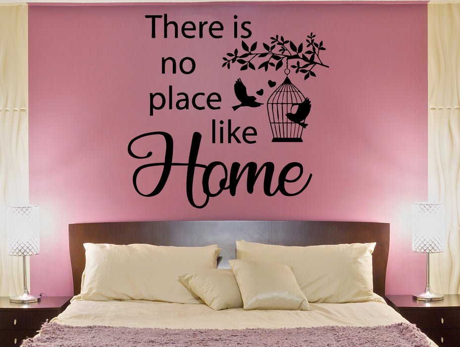 Wall Decal Quote Words Home Birds Romance Love Heart Vinyl Sticker (ed1472)