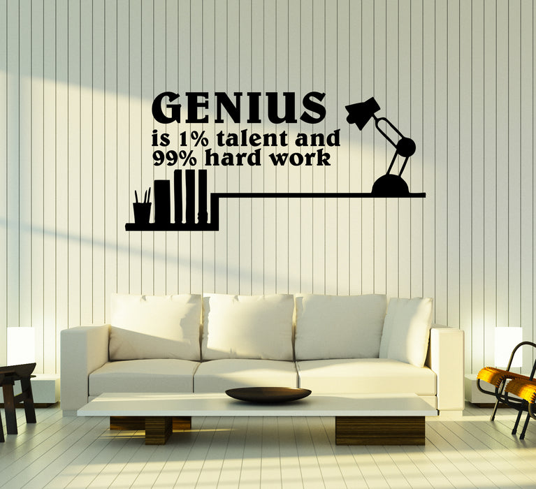 Wall Decal Genius Talent Words Quotes Motivation Inspiration Science Vinyl Sticker (ed1475)