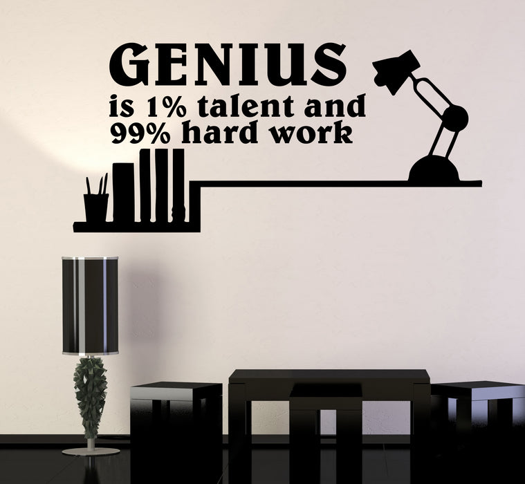 Wall Decal Genius Talent Words Quotes Motivation Inspiration Science Vinyl Sticker (ed1475)