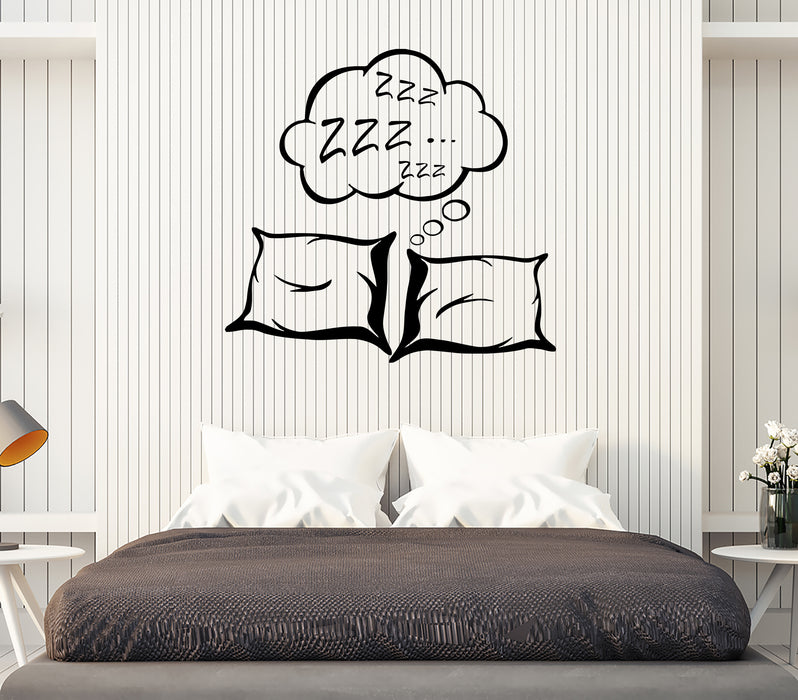 Wall Decal Decor Bedroom Pillows Sleep Bed Decor Vinyl Sticker (ed1476)