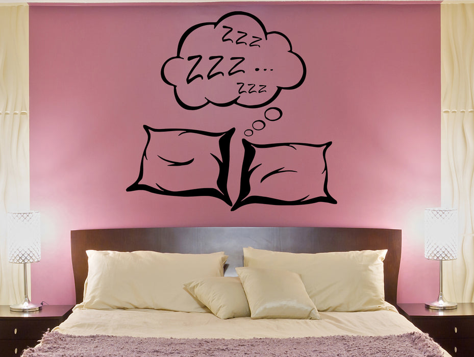 Wall Decal Decor Bedroom Pillows Sleep Bed Decor Vinyl Sticker (ed1476)