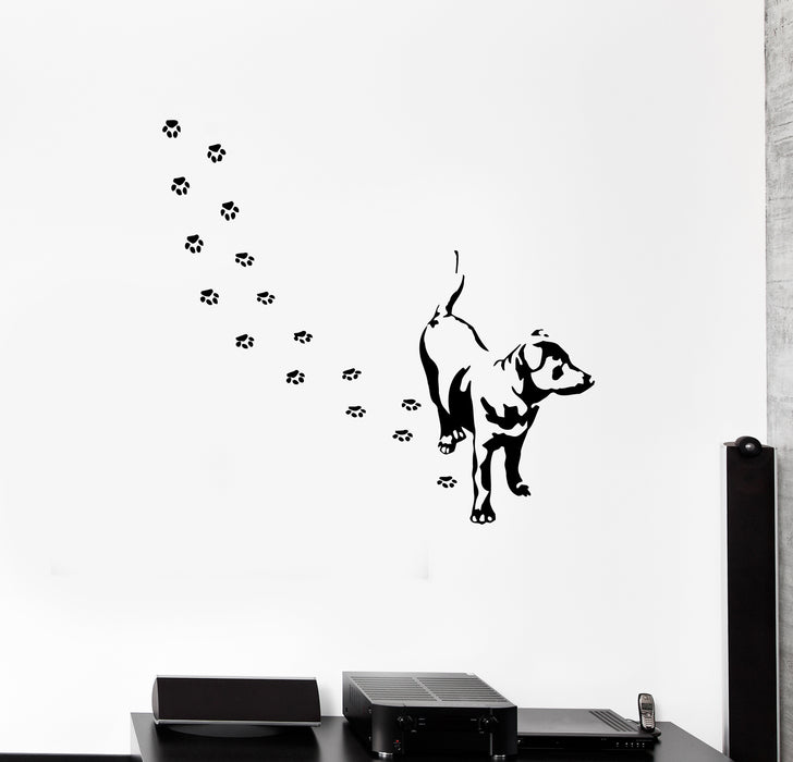 Wall Decal Dog Animal Pet Footprints Friend Guard Vinyl Sticker (ed1491)
