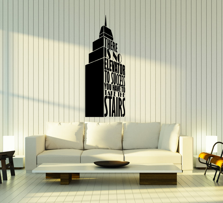 Wall Decal Quote Building Skyscraper Career Business Success Words Phrase Vinyl Sticker (ed1492)