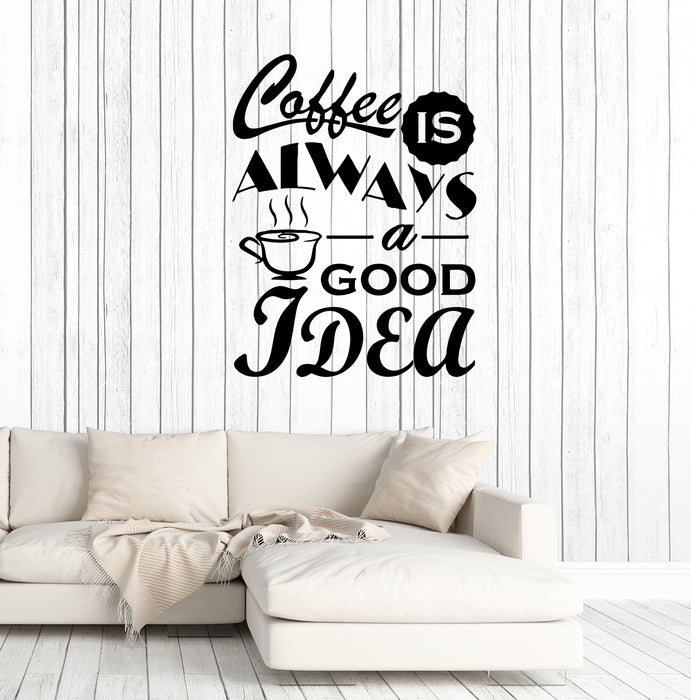 Wall Decal Coffee Cafe Quote Phrase Restaurant Tea Words Vinyl Sticker (ed1493)