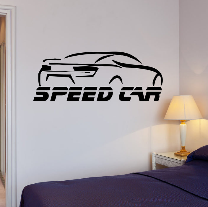 Wall Decal Speed Car Race Garage Auto Word Vinyl Sticker (ed1507)
