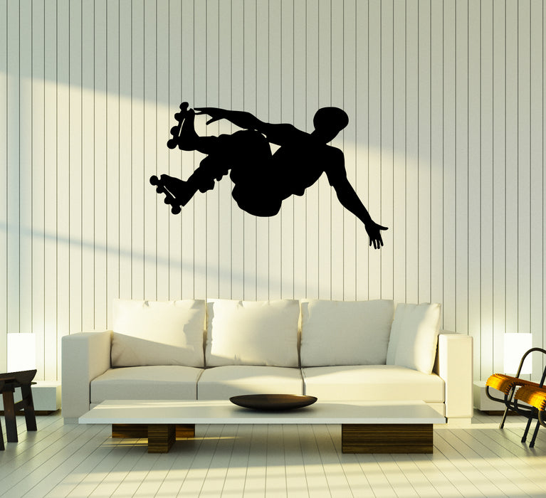 Наклейка на стену Спорт Экстремальные ролики Силуэт Улица Виниловая наклейка (ed1509)