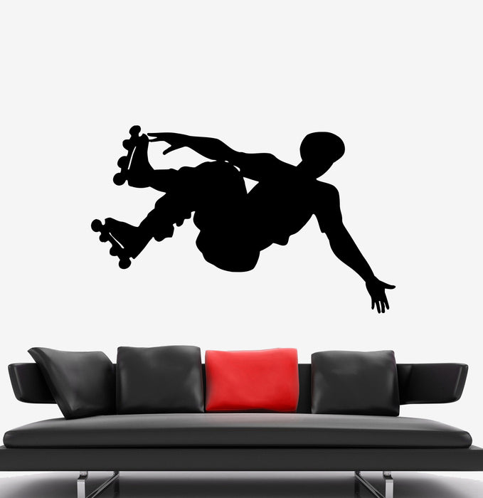 Наклейка на стену Спорт Экстремальные ролики Силуэт Улица Виниловая наклейка (ed1509)