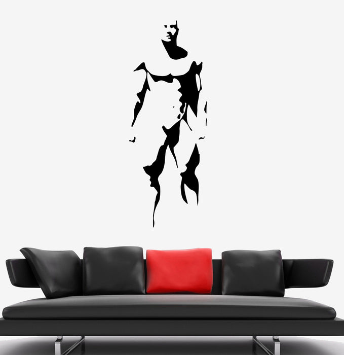 Wall Decal Silhouette Man Sculpture Body Muscle Vinyl Sticker (ed1511)