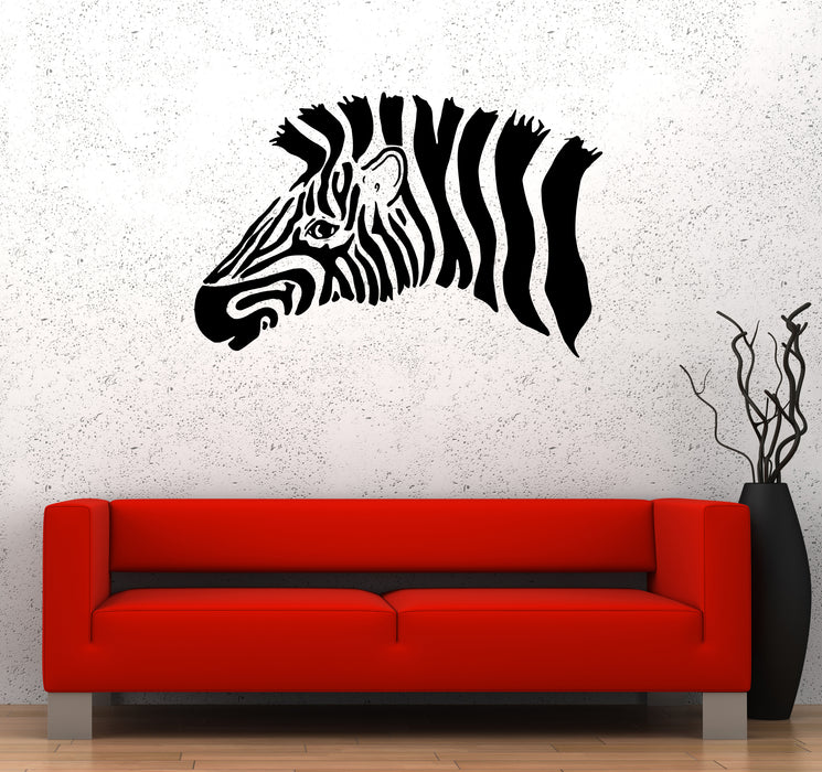 Wall Decal Zebra Head Animal Safari Africa Vinyl Sticker (ed1519)