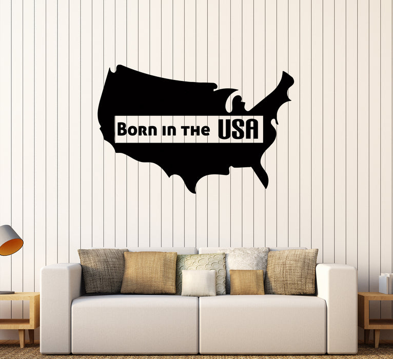 Wall Decal America USA Continent Map Words Caption Vinyl Sticker (ed1591)