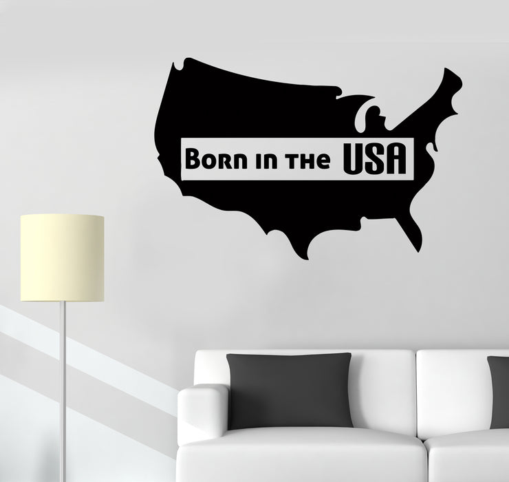 Wall Decal America USA Continent Map Words Caption Vinyl Sticker (ed1591)