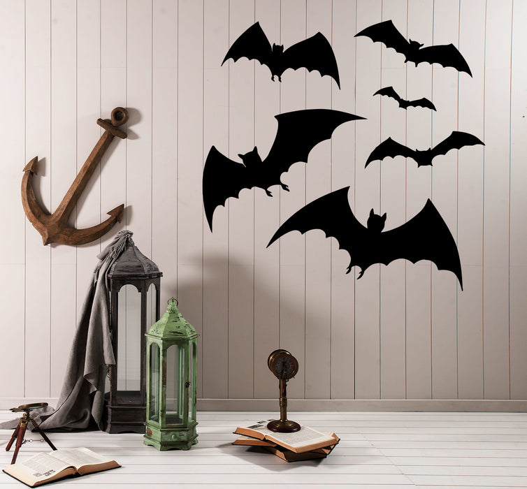 Wall Decal Bats Animals Predators Night Halloween Vinyl Sticker (ed1593)