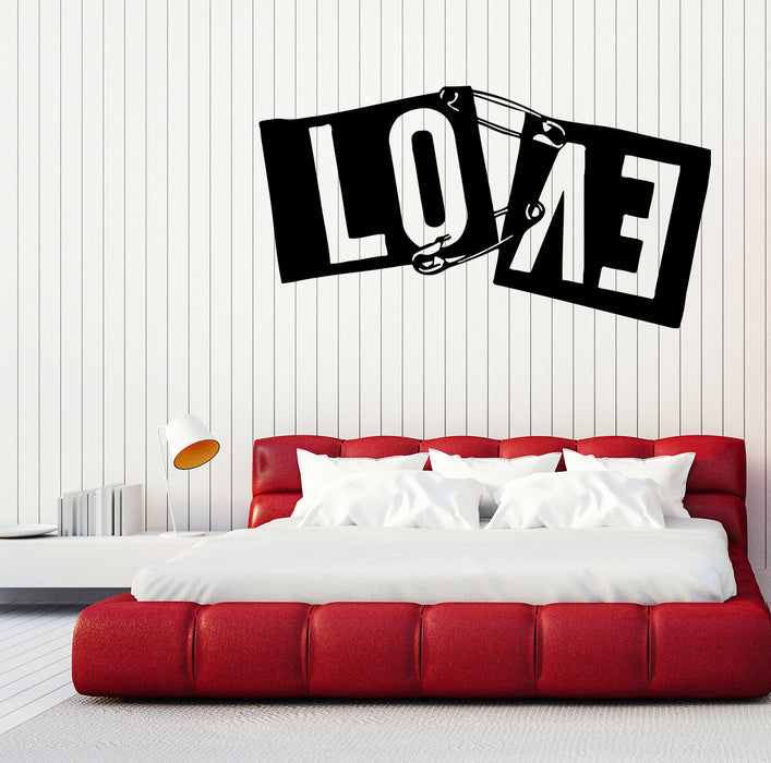 Wall Decal Love Romance Word Pins Couple Vinyl Sticker (ed1600)