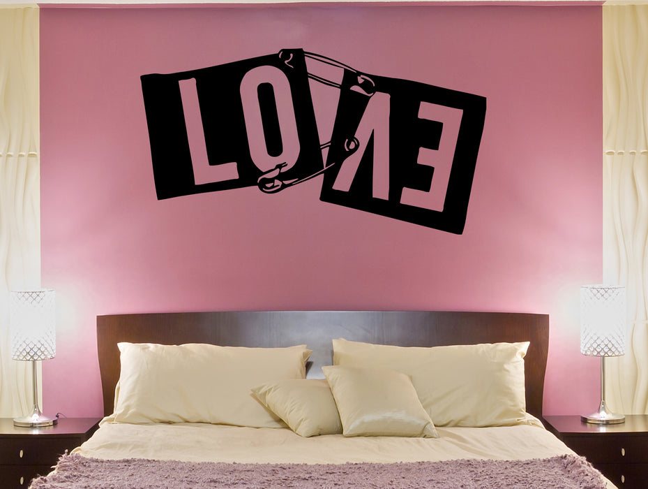 Wall Decal Love Romance Word Pins Couple Vinyl Sticker (ed1600)