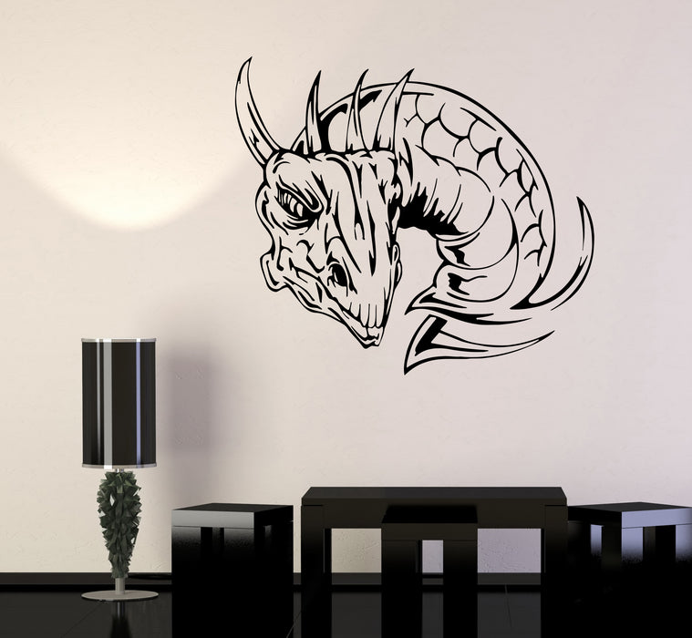 Wall Decal Dragon Head Lizard Monster Serpent Vinyl Sticker (ed1607)