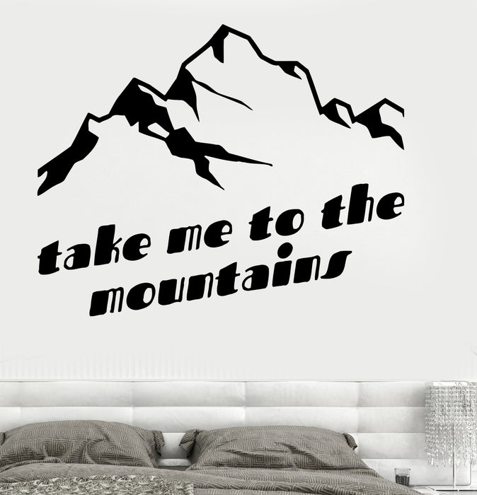 Wall Decal Mountains Travel Tourism Phrase Words Nature Vinyl Sticker (ed1615)
