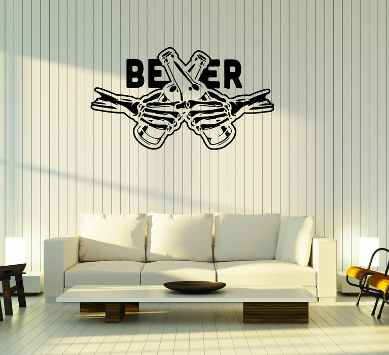 Wall Decal Beer Drink Bar Decor Pub Bottles Vinyl Sticker (ed1618)