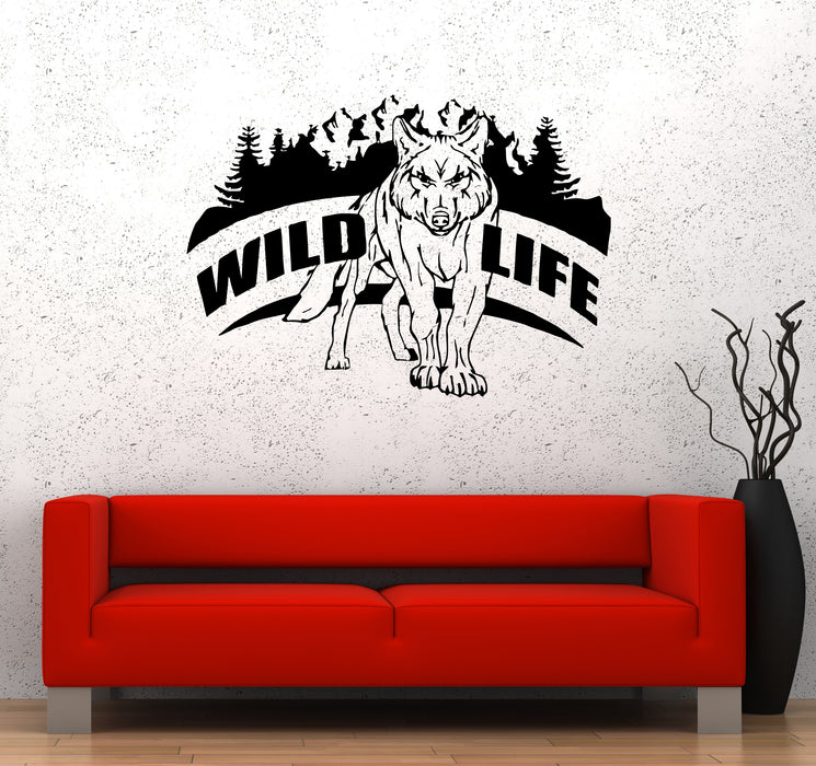 Wall Decal Wild Life World Animals Wolf Nature Quote Vinyl Sticker (ed1621)