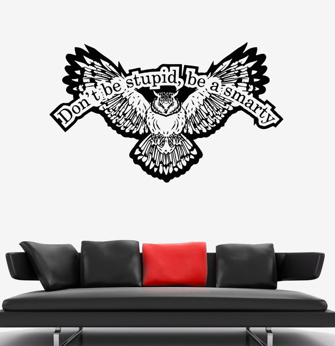 Wall Decal Words Quote Owl Bird Mind Lettering Quote Vinyl Sticker (ed1622)