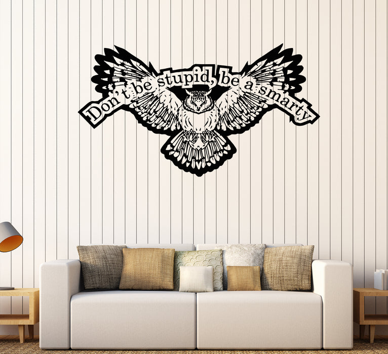 Wall Decal Words Quote Owl Bird Mind Lettering Quote Vinyl Sticker (ed1622)