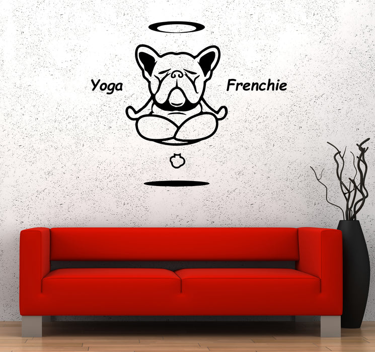 Wall Decal Yoga Dog Meditation Funny Pet Fitness Vinyl Sticker (ed1633)