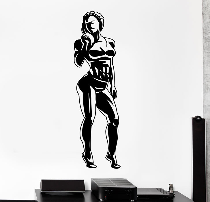 Wall Decal Sport Fitness Gym Bodybuilding Girl Beauty Vinyl Sticker (ed1643)