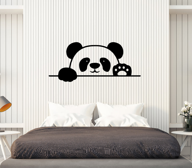 Wall Decal Panda Bear Animal Cheerful Kids Room Vinyl Sticker (ed1644)