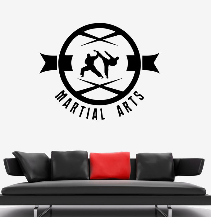 Autocollant mural en vinyle pour sports, boxe, karaté, combat, arts martiaux (ed1646)