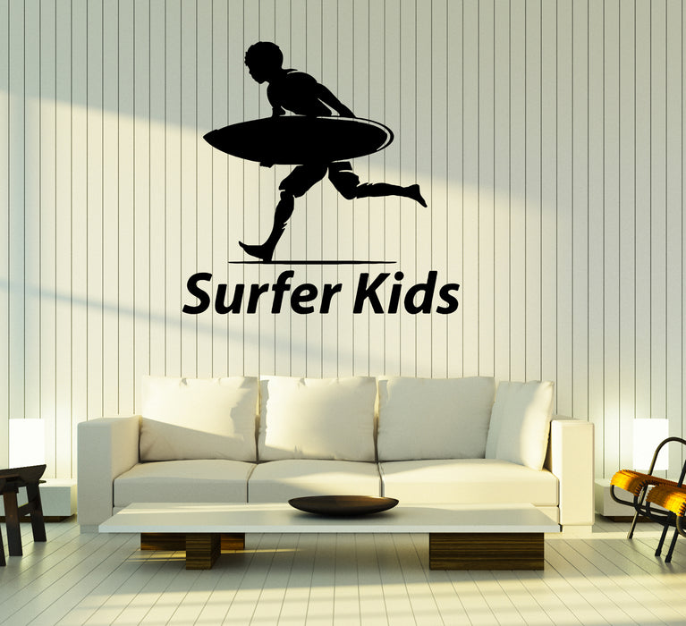 Wall Decal Sport Surfing Beach Kids Surf Ocean Vinyl Sticker (ed1647)