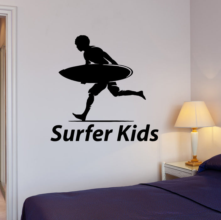 Wall Decal Sport Surfing Beach Kids Surf Ocean Vinyl Sticker (ed1647)