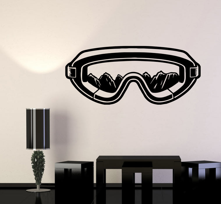 Wall Decal Glasses Winter Sport Snowboard Skiing Mountains Vinyl Sticker (ed1659)