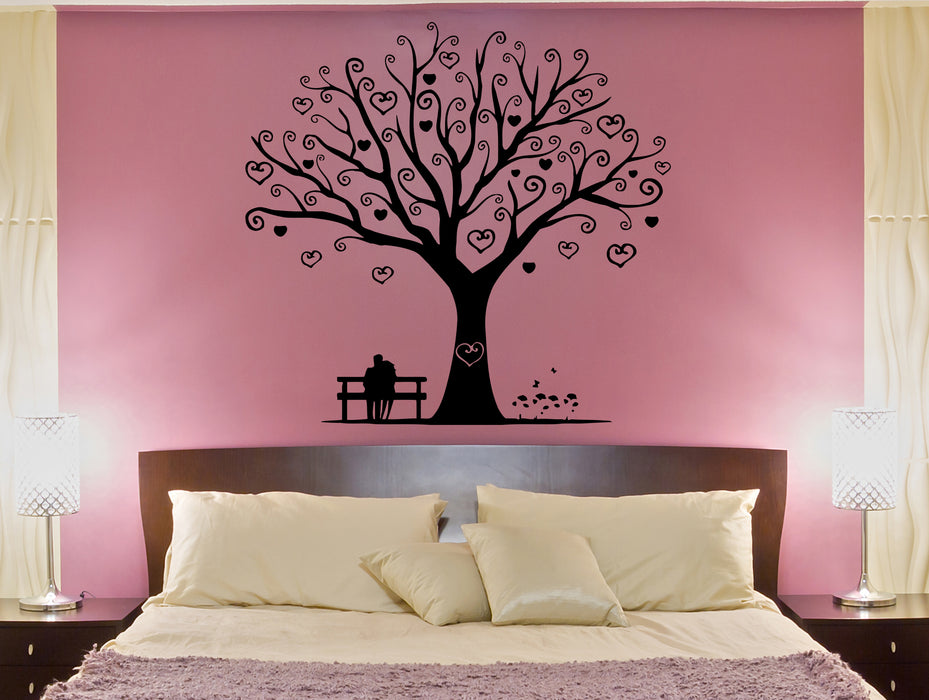 Wall Decal Tree Love Couple Heart Romance Family Vinyl Sticker (ed1685)
