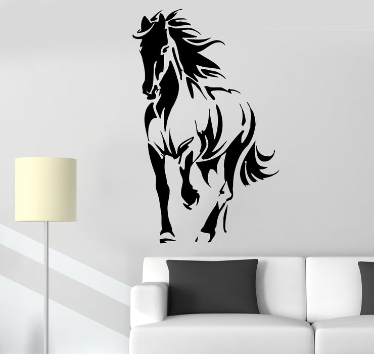 Wall Decal Horse Silhouette Animal Mane Pony Mare Vinyl Sticker (ed1686)