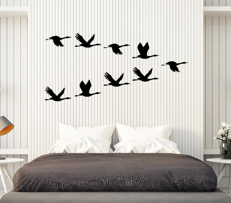 Wall Decal Bird Flock Crane Flying Wings Vinyl Sticker (ed1703)