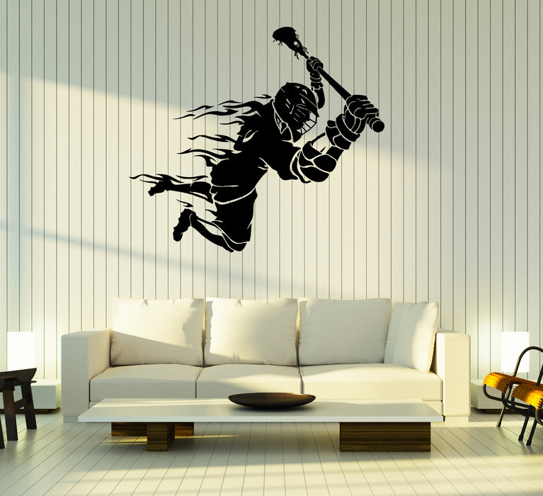 Wall Decal Lacrosse Player Ball Team Game Sport Vinyl Sticker (ed1705)